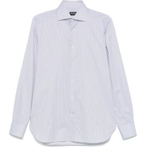 Zegna, Heren, Overhemden, Blauw, Maat: L Katoen,