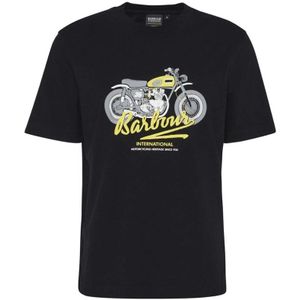 Barbour, Heren, Tops, Zwart, Maat: L Katoen,