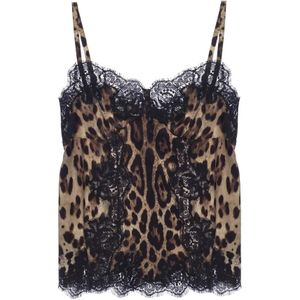 Dolce & Gabbana, Dames, Tops, Bruin, Maat: 2XS