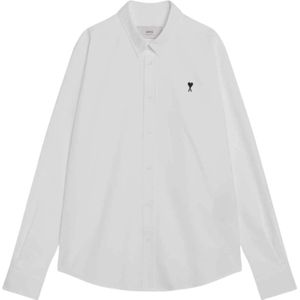 Ami Paris, Heren, Overhemden, Grijs, Maat: 2XL Katoen,