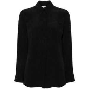 Elisabetta Franchi, Dames, Blouses & Shirts, Zwart, Maat: S Zijde,