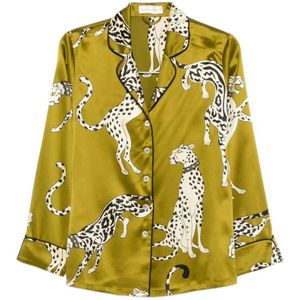 Olivia von Halle, Dames, Blouses & Shirts, Groen, Maat: S