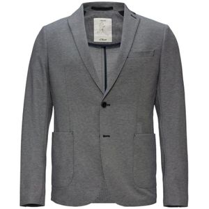 s.Oliver - Colbert - Blazer - Navy - Slim Fit, Jersey, Knoopsluiting
