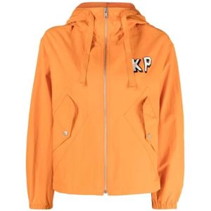 Kenzo, Dames, Jassen, Oranje, Maat: L Nylon,