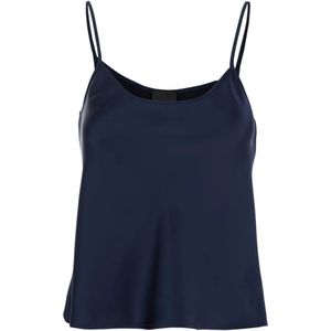 Plain, Dames, Tops, Blauw, Maat: M Satijn,