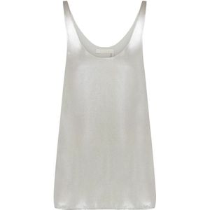 Chloé Zijden Tanktop in 100% Zijde Stof , Gray , Dames , Maat: XS