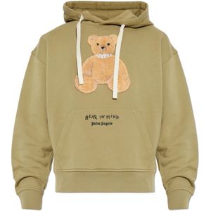 Palm Angels, Heren, Sweatshirts & Hoodies, Groen, Maat: L Katoen,