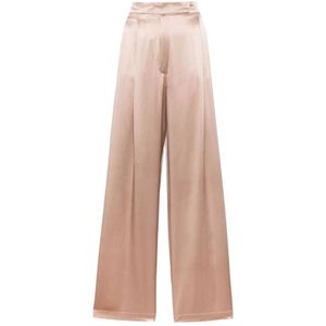 Max Mara, Dames, Broeken, Bruin, Maat: S Zijde,