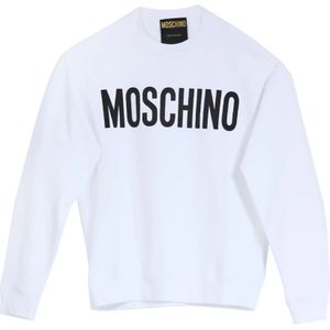 Moschino, Heren, Sweatshirts & Hoodies, Wit, Maat: M Katoen,