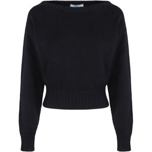 Prada, Dames, Truien, Zwart, Maat: S Katoen,