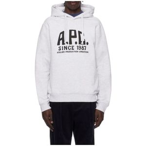 A.p.c., Heren, Sweatshirts & Hoodies, Grijs, Maat: L Katoen,