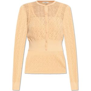 Chloé, Dames, Truien, Oranje, Maat: S Katoen,