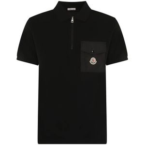Moncler, Heren, Tops, Zwart, Maat: M