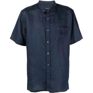 Vince, Heren, Overhemden, Blauw, Maat: 2XL Linnen,