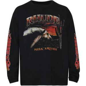 Rhude, Heren, Tops, Zwart, Maat: L