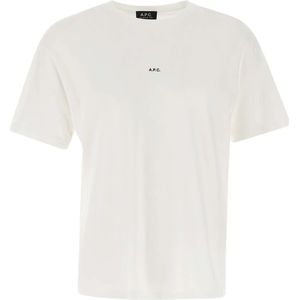 A.p.c., Heren, Tops, Wit, Maat: S Katoen,