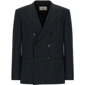 Ami Paris, Heren, Jassen, Grijs, Maat: M Wol,