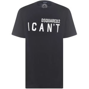 Dsquared2 Elegante en comfortabele zwarte dames T-shirt , Black , Dames , Maat: M