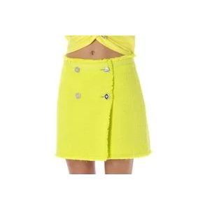 Versace Boucl Tweed Mini Rok , Yellow , Dames , Maat: S
