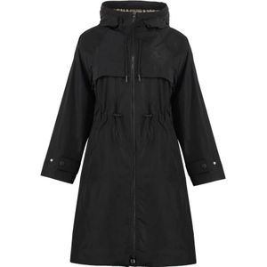 Burberry Verstelbare capuchon regenjas met ruitvoering , Black , Dames , Maat: 3XS