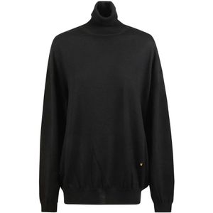 Moschino, Dames, Truien, Zwart, Maat: 2XS Wol,