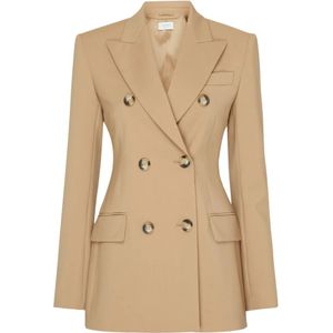 Sportmax, Dames, Jassen, Beige, Maat: XS Leer,