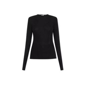 Lanvin Geribbelde top , Black , Dames , Maat: XS