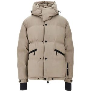 Moncler, Heren, Jassen, Beige, Maat: S Wol,