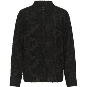 Part Two, Dames, Blouses & Shirts, Zwart, Maat: S