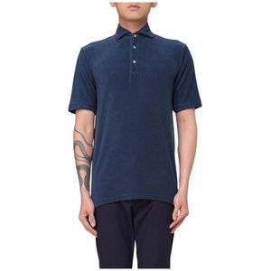 Doppiaa, Heren, Tops, Blauw, Maat: M Linnen,