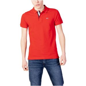 Tommy Jeans, Heren, Tops, Rood, Maat: S Katoen,
