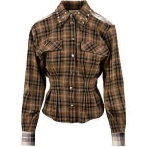 Akep, Dames, Blouses & Shirts, Veelkleurig, Maat: 2XS Leer,