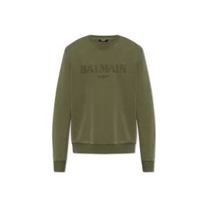 Balmain Sweatshirt met logo print , Green , Heren , Maat: S