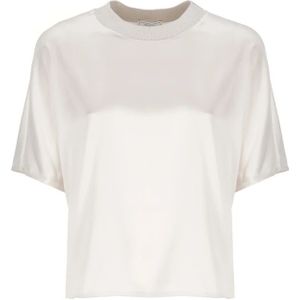 Peserico, Dames, Blouses & Shirts, Roze, Maat: XS Zijde,