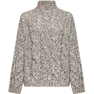 Brunello Cucinelli, Dames, Truien, Bruin, Maat: L Wol,