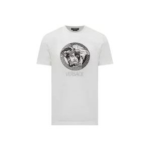 Versace Witte Medusa Logo T-shirt , White , Heren , Maat: L