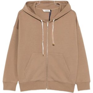 Max Mara, Dames, Sweatshirts & Hoodies, Bruin, Maat: S Leer,