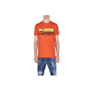 Dsquared2 Heren Logo Katoenen T-Shirt , Orange , Heren , Maat: M