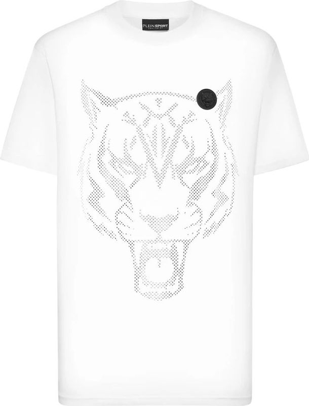 Plein - Sport Shirt - Zwart/Wit - Tiger - Kwartmouw - Losse Pasvorm