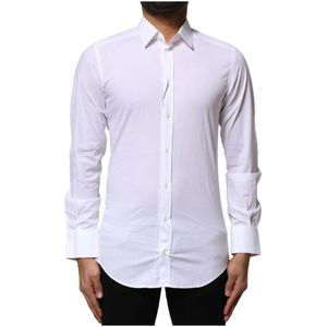 Dolce & Gabbana, Heren, Overhemden, Wit, Maat: XS Katoen,