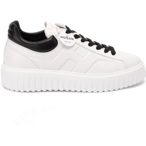 Hogan Leren Sneakers met H Stripes , White , Heren , Maat: 40 1/2 EU