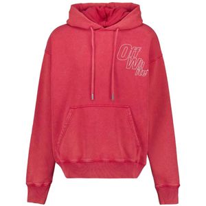Off White, Heren, Sweatshirts & Hoodies, Roze, Maat: L Katoen,
