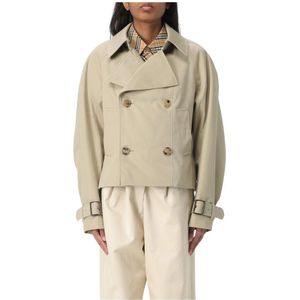 Burberry, Dames, Jassen, Beige, Maat: S Leer,