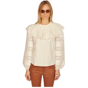 Sea NY, Dames, Blouses & Shirts, Beige, Maat: XS Katoen,