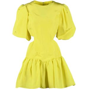 Msgm, Dames, Jurken, Geel, Maat: XS Linnen,