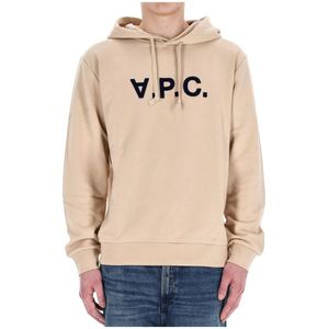A.p.c., Heren, Sweatshirts & Hoodies, Beige, Maat: 2XL Katoen,