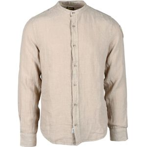 Blauer, Heren, Overhemden, Beige, Maat: S Linnen,