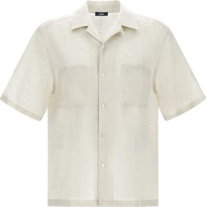 Herno, Heren, Overhemden, Wit, Maat: XL Linnen,