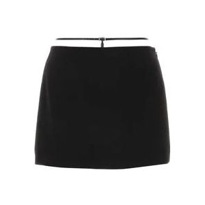 Dsquared2 Zwarte polyester minirok, Trendy model , Black , Dames , Maat: XS