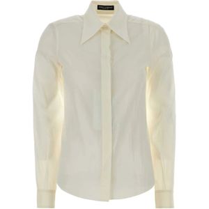 Dolce & Gabbana, Dames, Blouses & Shirts, Wit, Maat: XS Zijde,